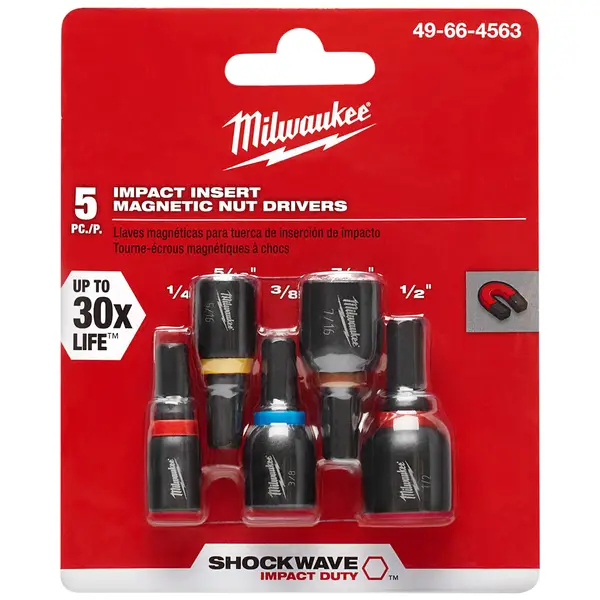Milwaukee 5-Piece SHOCKWAVE Insert Magnetic Nut Driver Set - Intensery