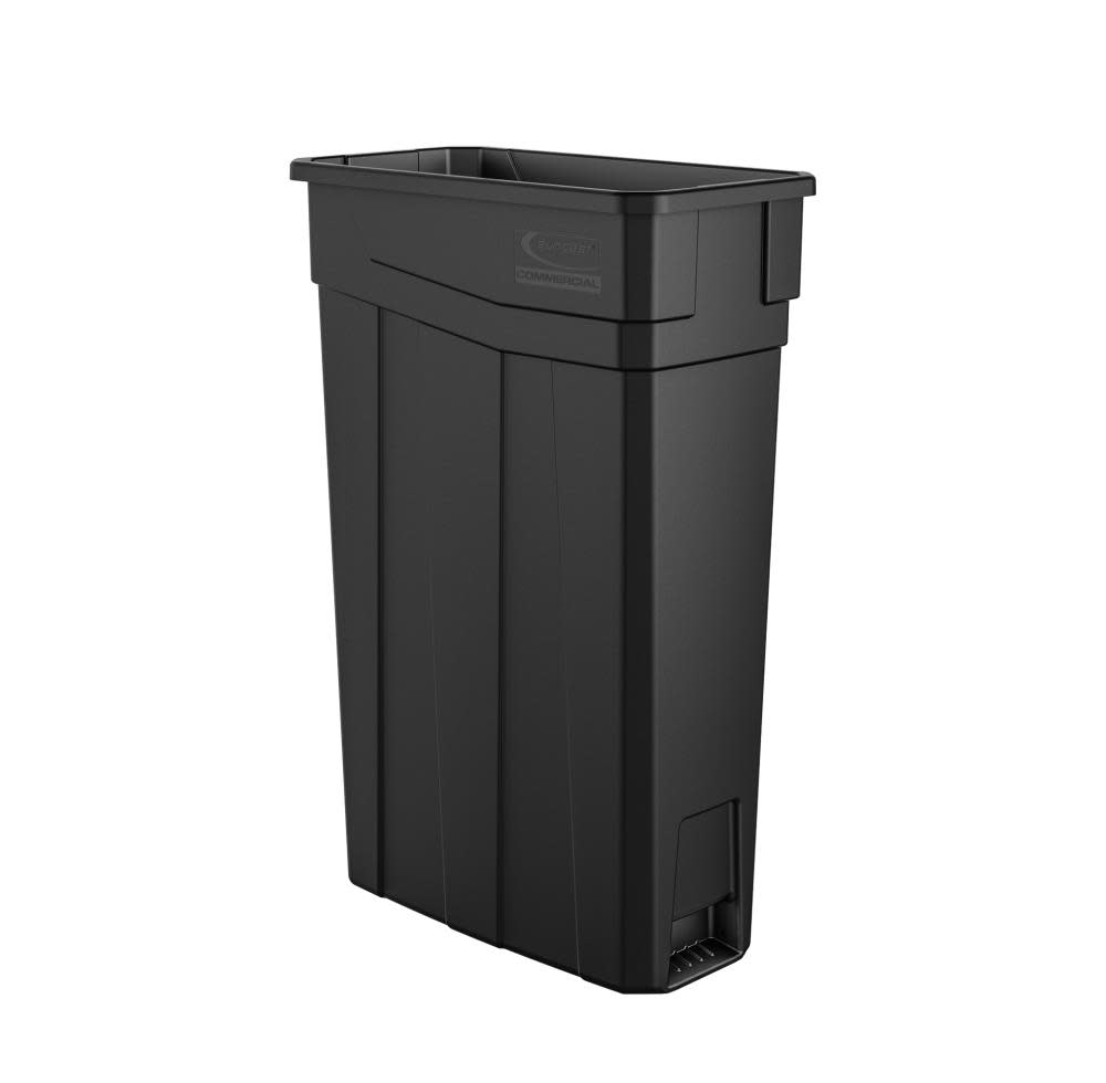 Plastic Slim Trash Can23 Gallon， Black - Intensery