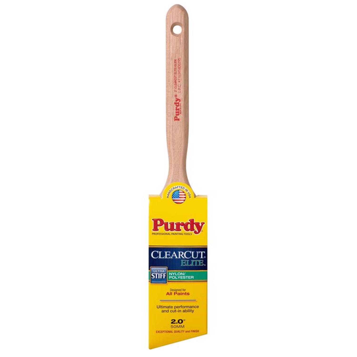 Purdy Clearcut Elite Glide 2 in. Ultra Stiff Angle Trim Paint Brush - Intensery
