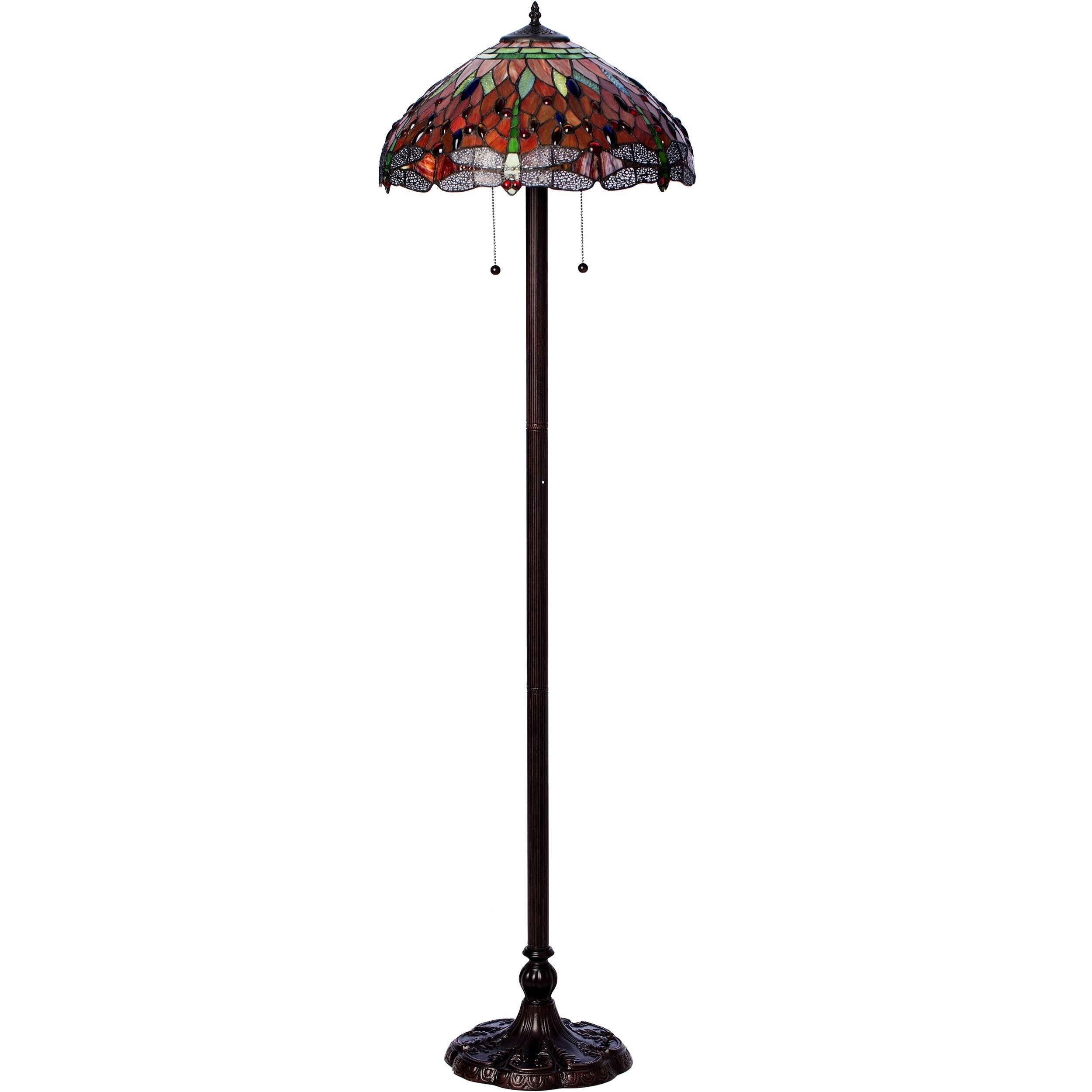 Copper Grove Simeonov Tiffany-style Dragonfly Floor Lamp - Intensery