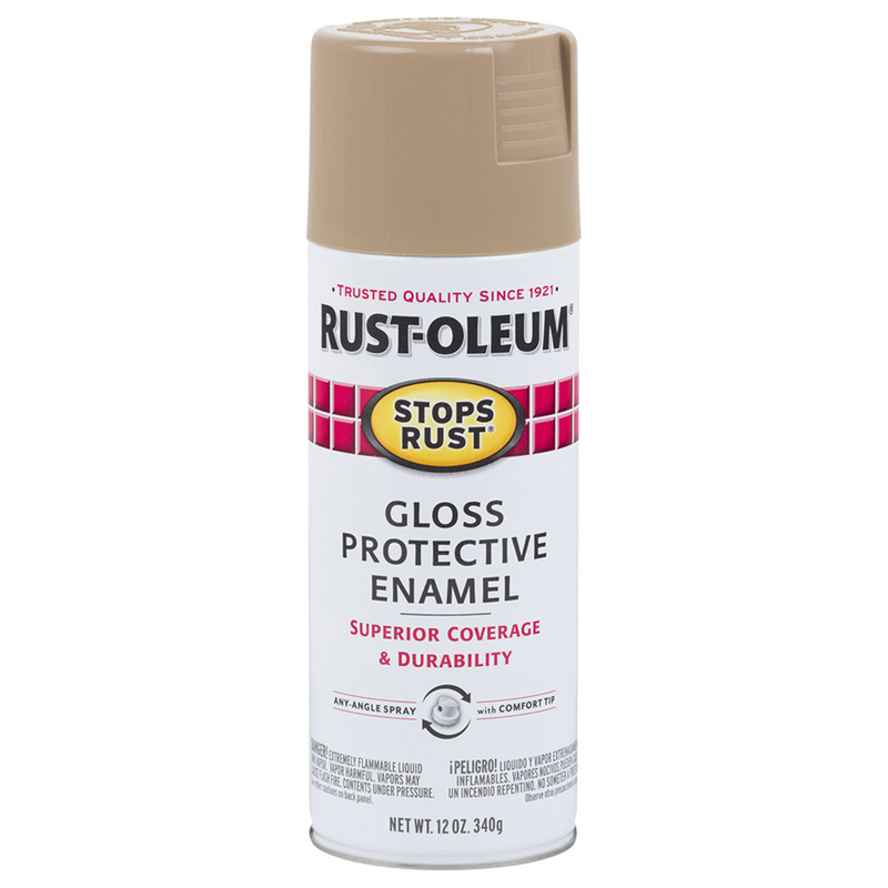 Rust-Oleum Stops Rust Gloss Khaki Protective Enamel Spray Paint 12 oz - Intensery