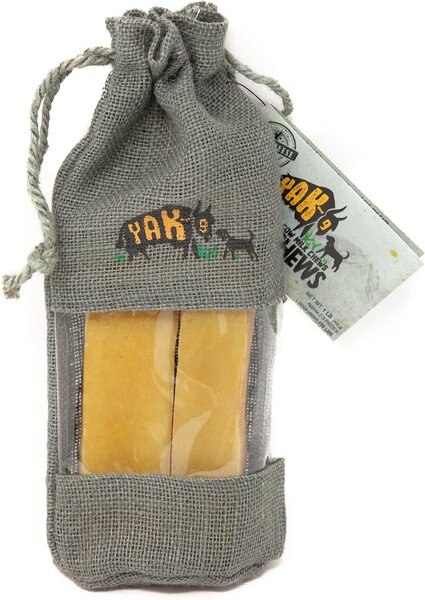 Yak9 Chews Yak and Cow Milk Chew Dog Treats， 2 count， Large - Intensery