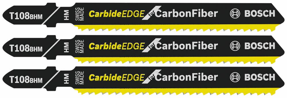 3 pc. 3-5/8 In. 12 TPI Carbide Edge for Carbon Fiber T-Shank Jig Saw Blades - Intensery