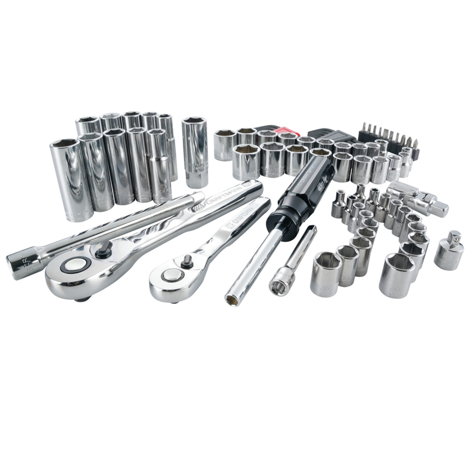 Craftsman 1/4 and 3/8 in. drive Metric and SAE 6 Point Driver Mechanic\u0027s Tool Set 83 pc - Intensery