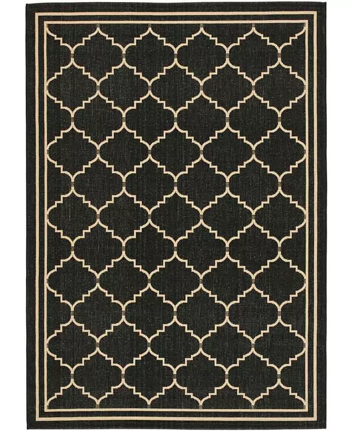Safavieh Courtyard Black and Creme 9' x 12' Sisal Weave Outdoor Area Rug - Intensery