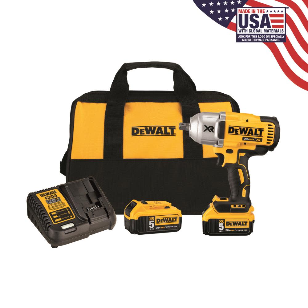 DCF899P2-20V MAX* XR Brushless High Torque 1/2 Impact Wrench Kit w/Detent Anvil Maximum initial battery voltage (measured without a workload) is 20 vo - Intensery