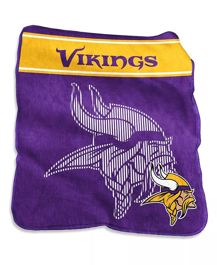 Logo Brands Minnesota Vikings 60'' x 80'' XL Raschel Plush Throw Blanket - Intensery