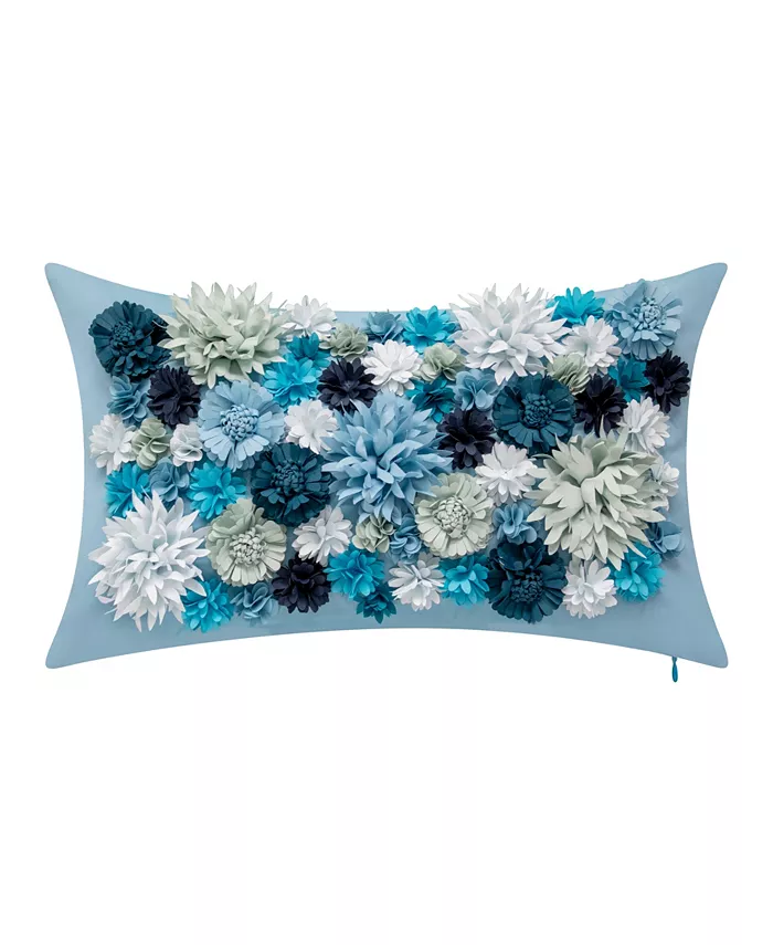 Edieal Bouquet Dimensional Lumbar Decorative Pillow， 12x20 - Intensery