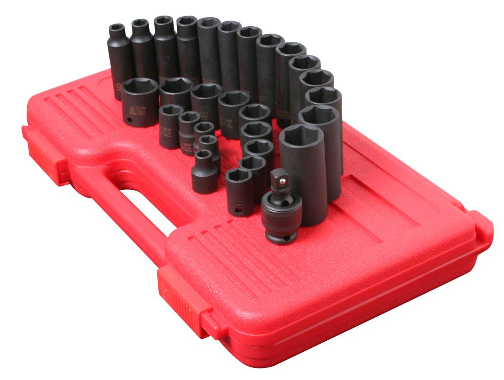 29 pc. 3/8 In. Dr. Metric Master Impact Socket Set - Intensery
