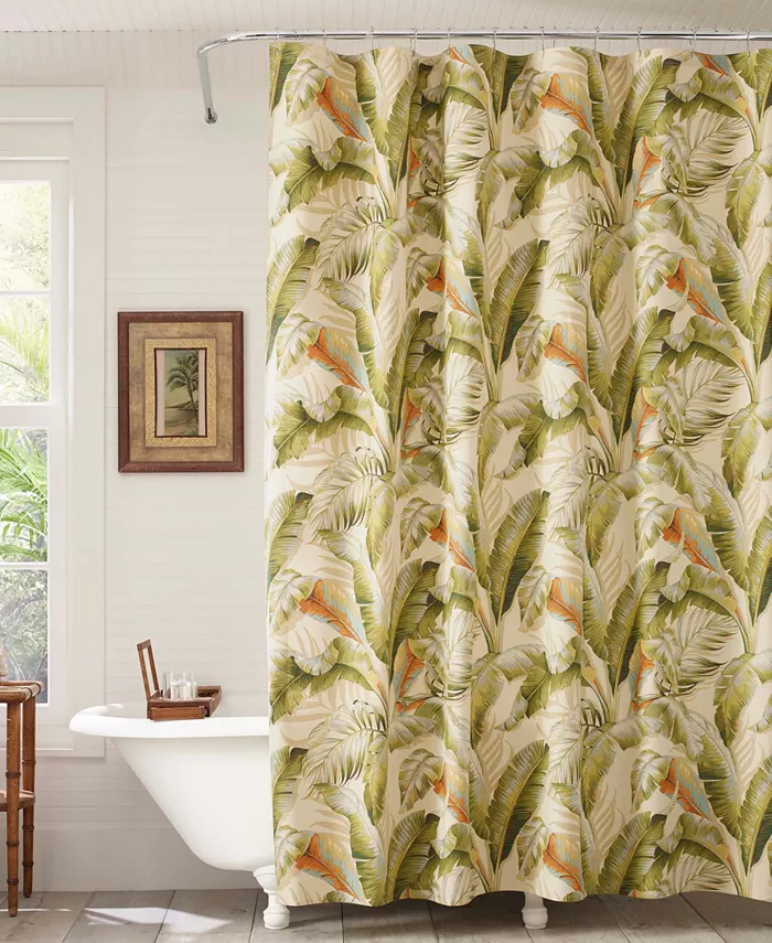 Tommy Bahama Home Palmiers 100% Cotton Long Shower Curtain - Intensery