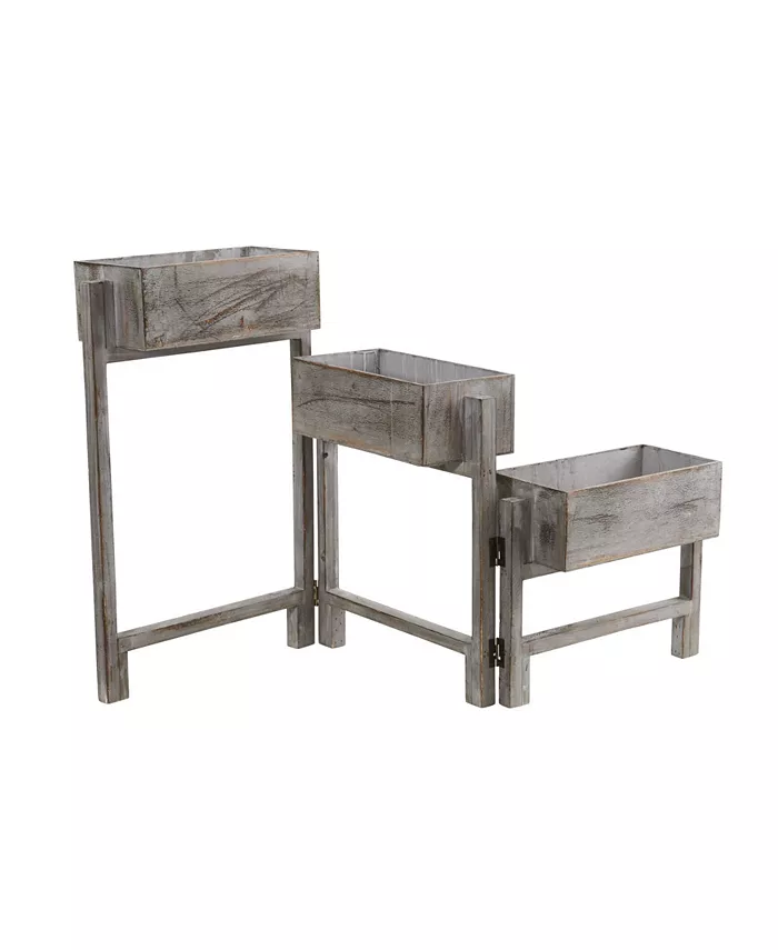 Nearly Natural 3.5-Ft. Gray Washed Expandable Decorative Planter - Intensery