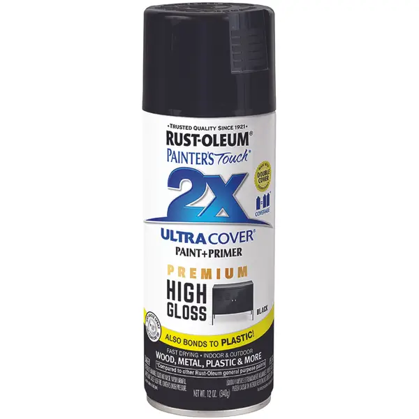 Rust-Oleum 12 oz Ultra Cover Black Hi Gloss Spray - Intensery