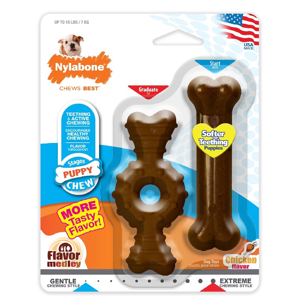 Nylabone Power Chew Ring Bone and Puppy Chew Bone - Nylabone NP201TPP - Intensery