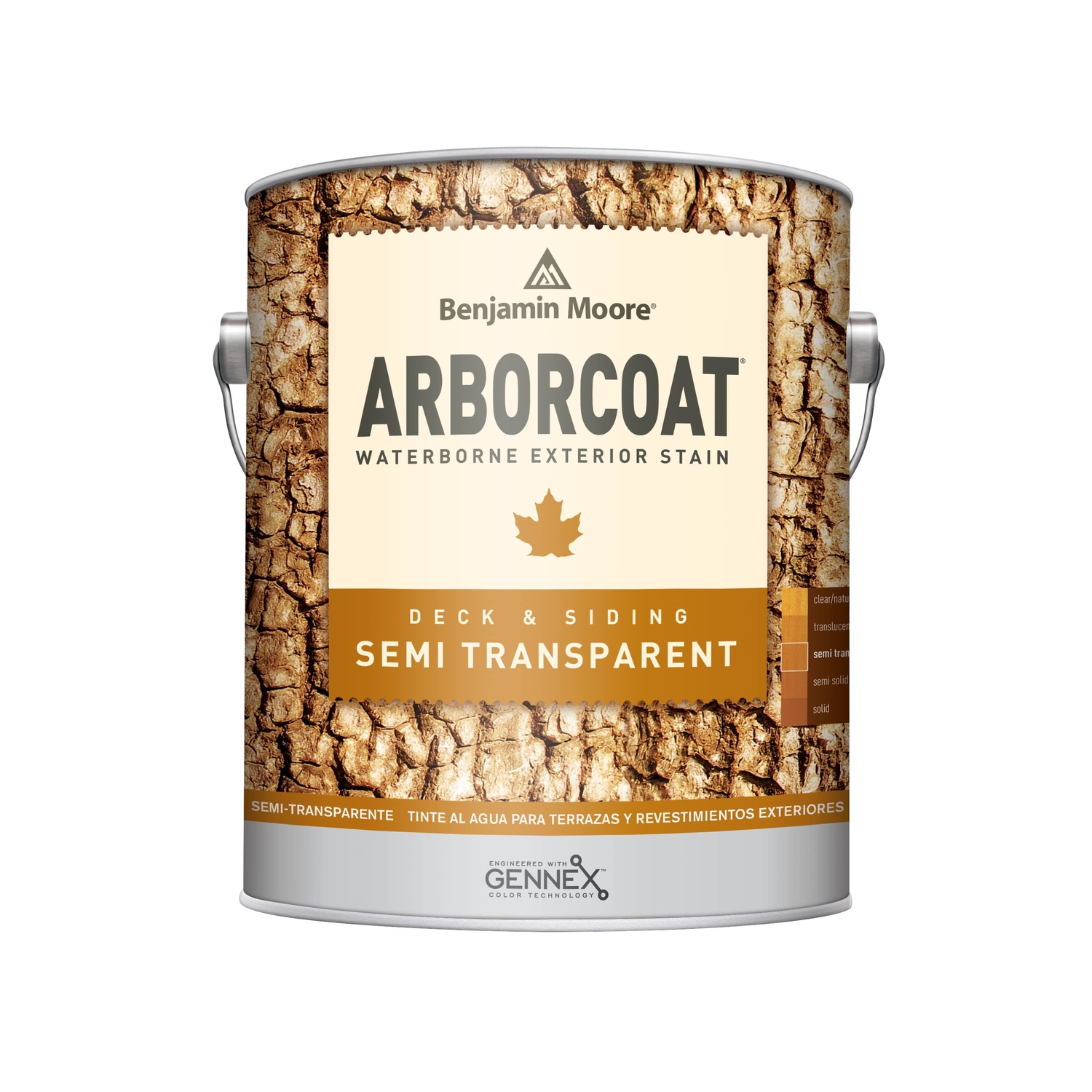 Benjamin Moore Arborcoat Semi-Transparent Tintable Flat Clear Tint Base Deck and Siding Stain 1 gal - Intensery