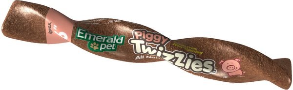 Emerald Pet Piggy Twizzies Grain-Free Dog Treats， 6-in - Intensery