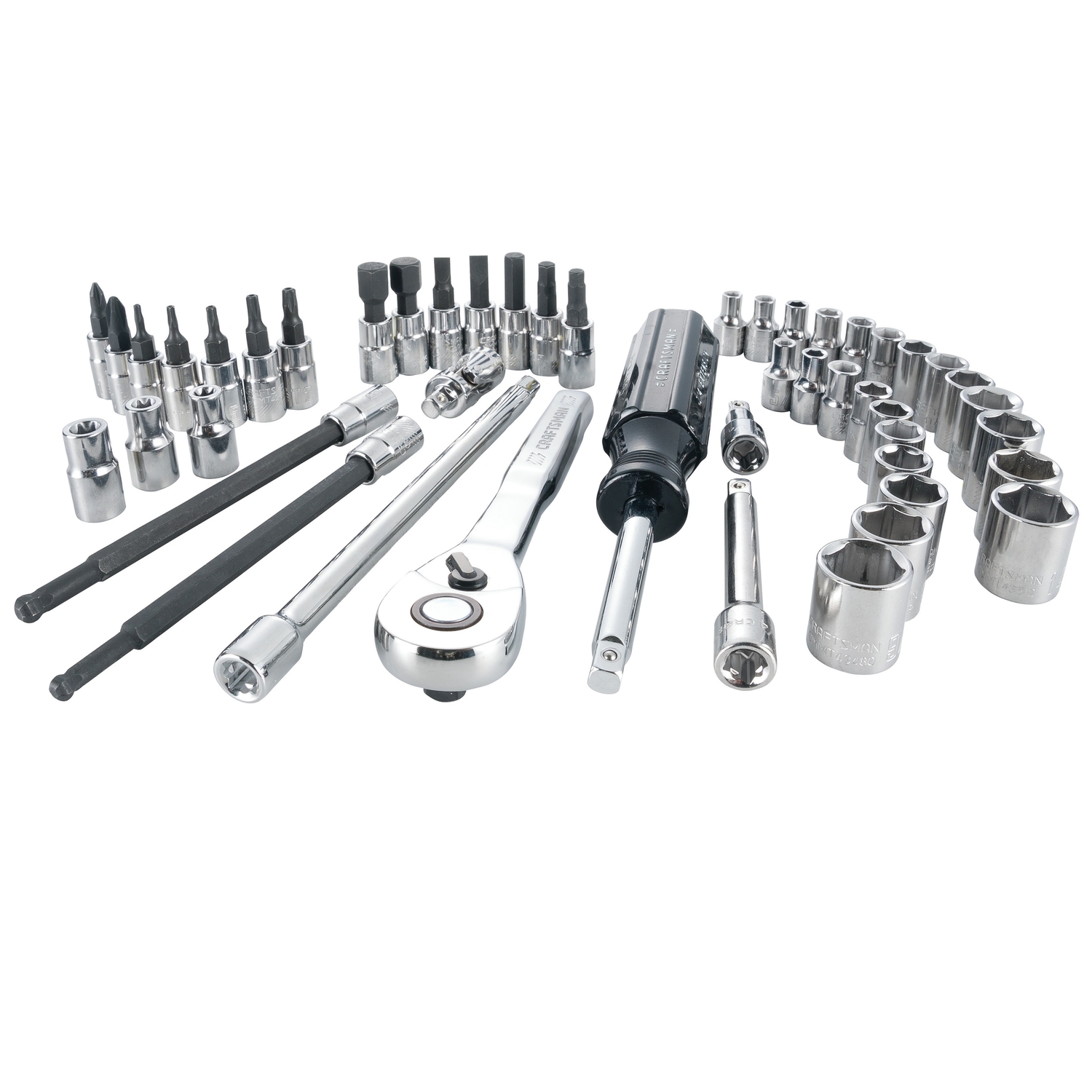 Craftsman 1/4 in. drive Metric and SAE 6 Point Mechanic\u0027s Tool Set 48 pc - Intensery