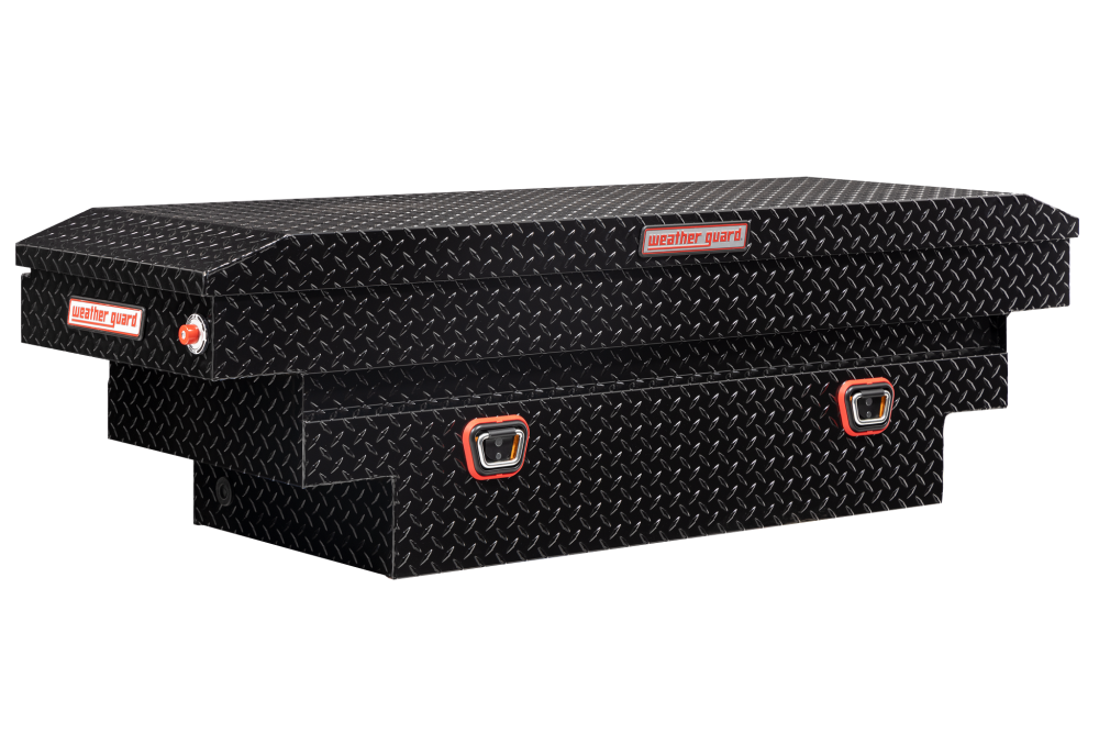 Weather Guard Saddle Truck Tool Box Aluminum Compact Deep Gloss Black - Intensery
