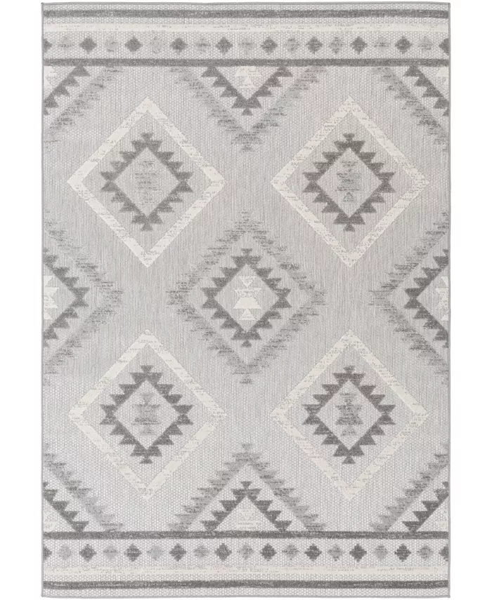 Abbie Allie Rugs Doyle DYL-2313 Silver 2' x 3' Outdoor Area Rug - Intensery