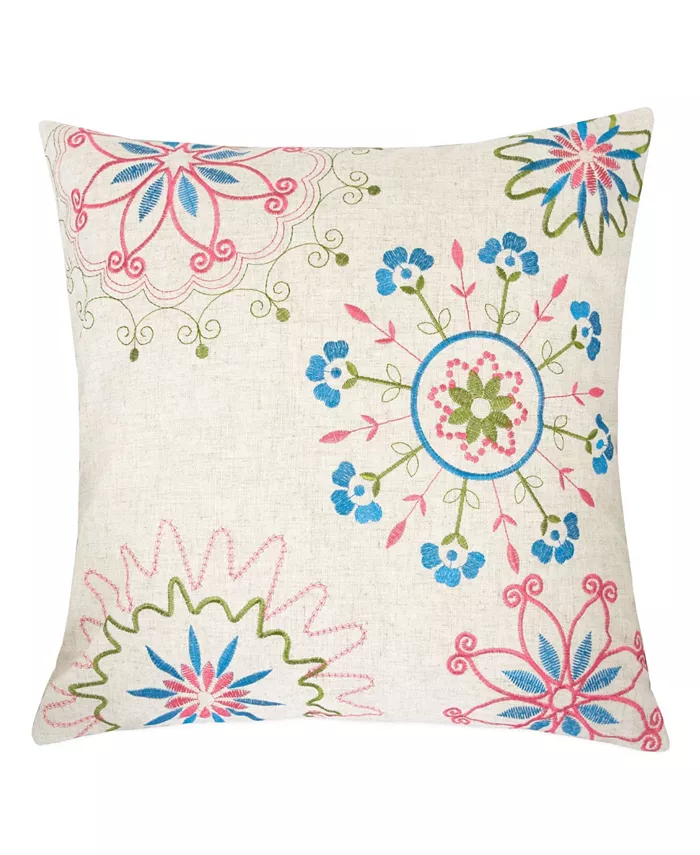 Homey Cozy Joyce Embroidery Square Decorative Throw Pillow - Intensery