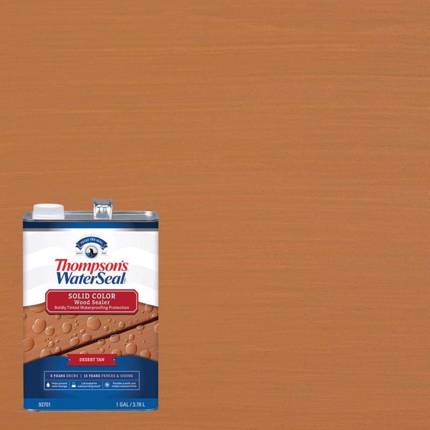Thompson\u0027s WaterSeal Wood Sealer Solid Desert Tan Waterproofing Wood Stain and Sealer 1 gal - Intensery