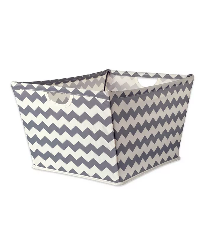 Design Imports Polyester Bin Chevron Trapezoid Large - Intensery