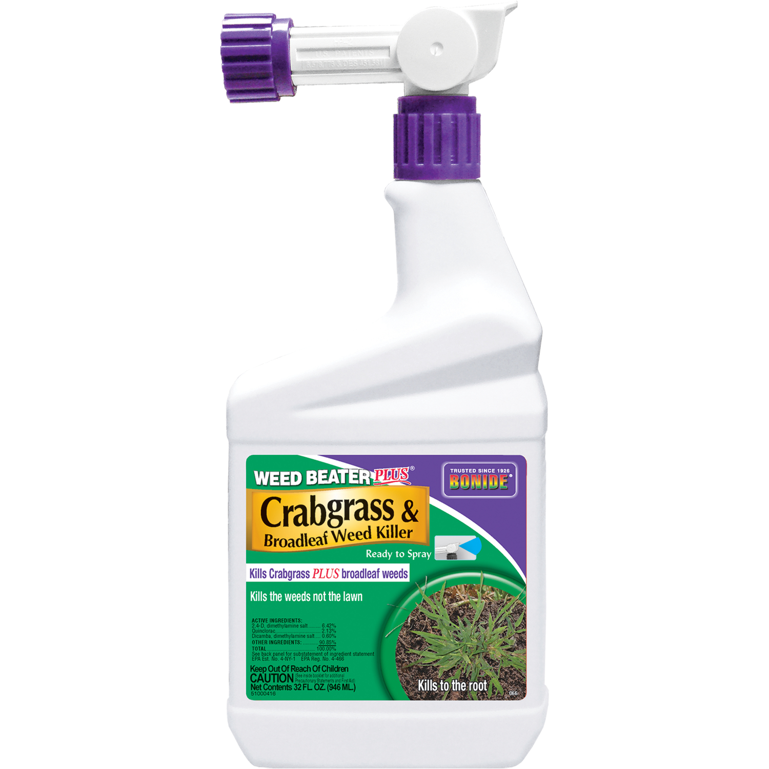 Bonide Weed Beater Plus Weed and Crabgrass Killer RTS Hose-End Concentrate 32 oz - Intensery