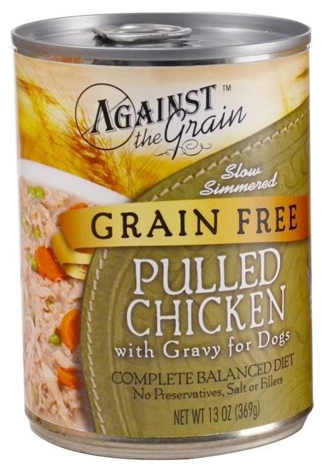 Against the Grain Pulled Chicken in Gravy Canned Dog Food - 13 oz， case of 12 - Intensery
