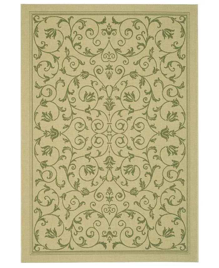Safavieh Courtyard Natural and Olive 9' x 12' Outdoor Area Rug - Intensery