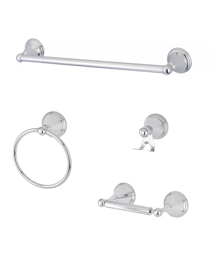 Kingston Brass Governor 4-Pc. Bathroom Accessories Set in Polished Chrome - Intensery