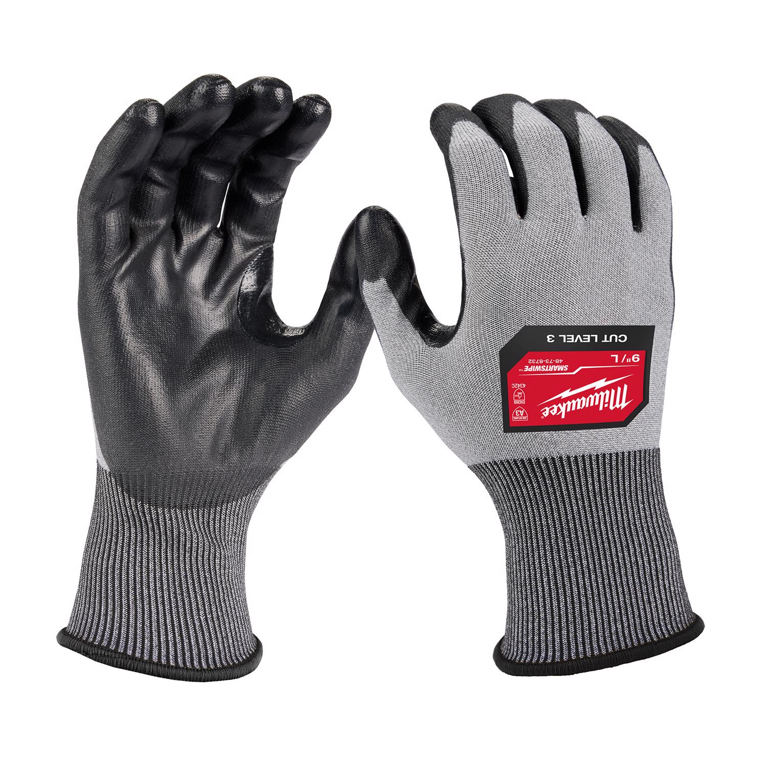 Milwaukee Unisex Indoor/Outdoor Dipped Gloves Black/Gray L 1 pk - Intensery