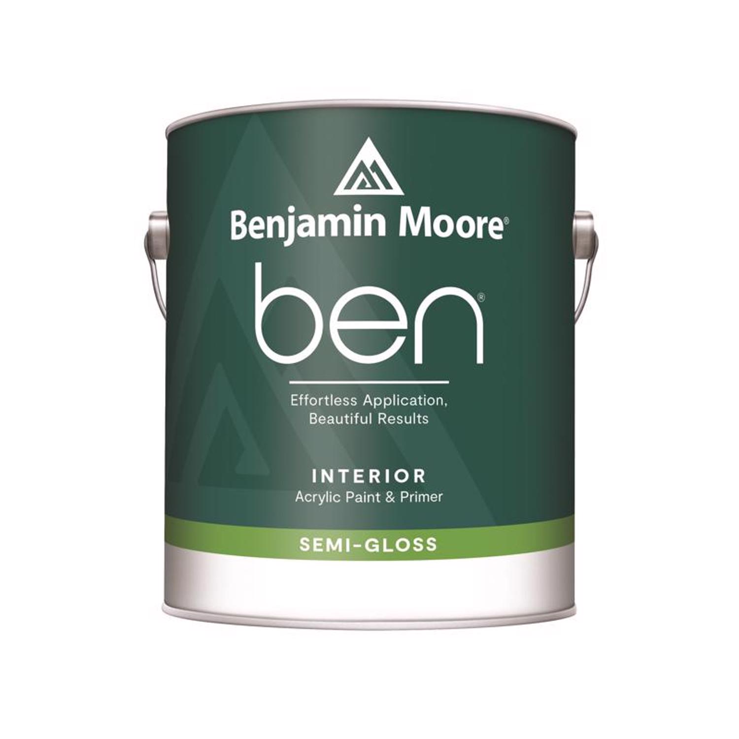Benjamin Moore Ben Semi-Gloss Base 2 Paint and Primer Interior 1 gal - Intensery