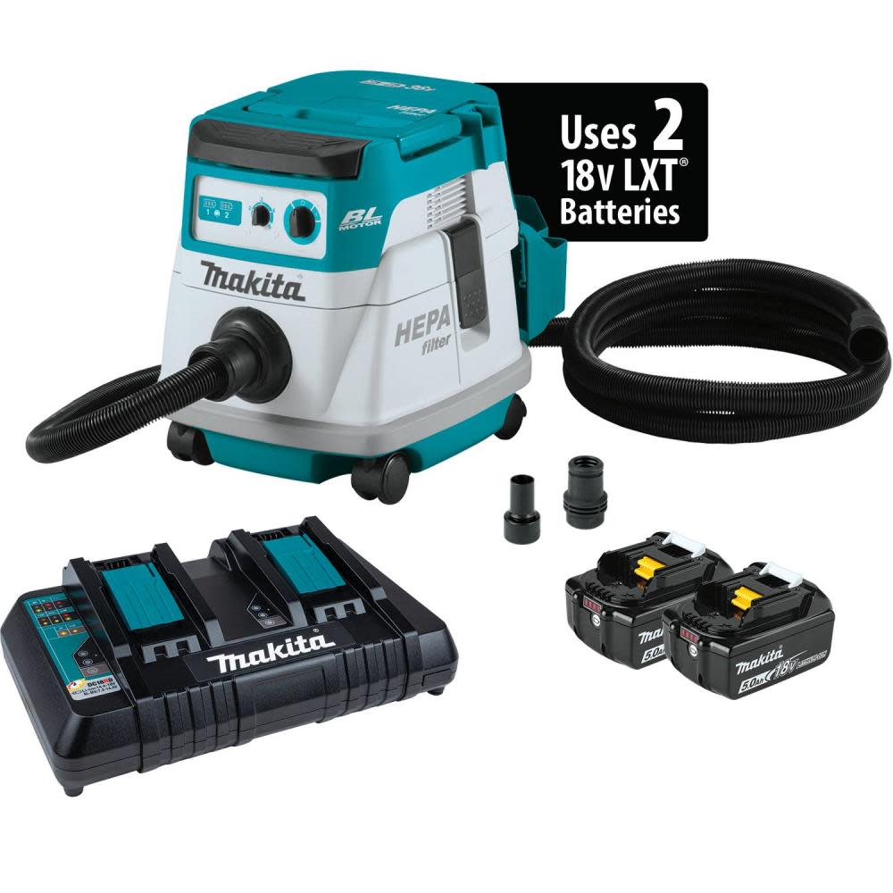 Makita 36V (18V X2) LXT 2.1 Gallon HEPA Filter Dry Dust Extractor Kit - Intensery