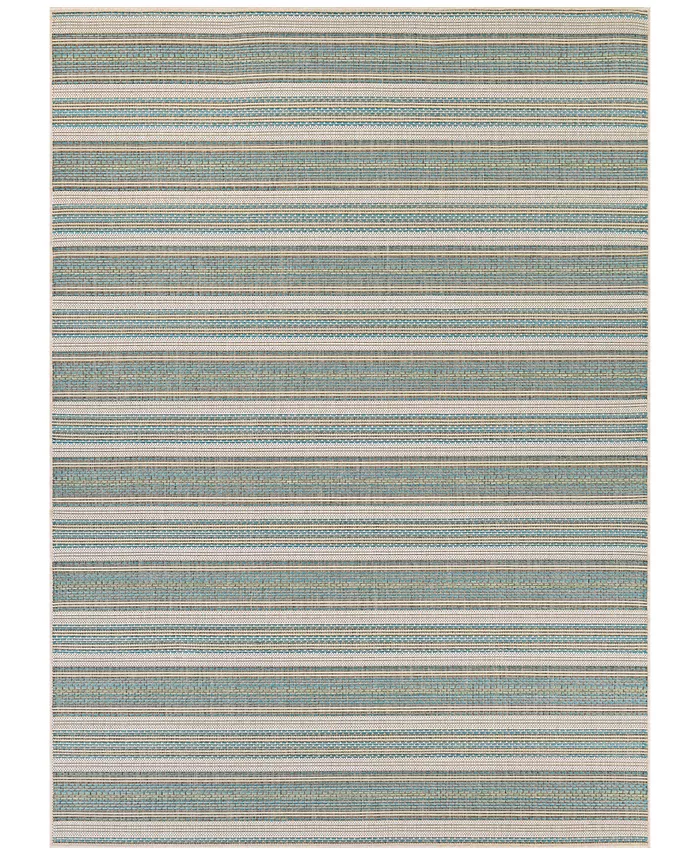 Couristan Monaco Marbella Blue Mist-Ivory Indoor Outdoor Rug Collection - Intensery