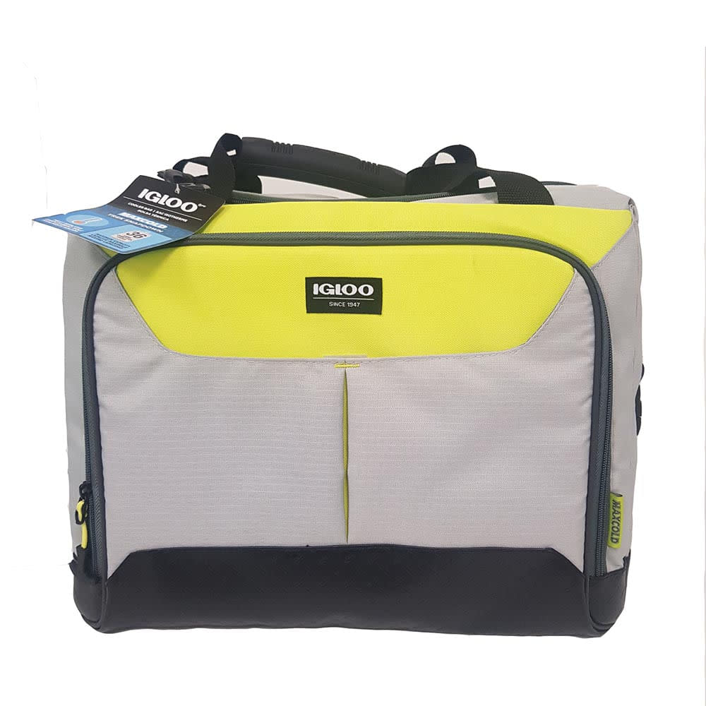 Igloo Trek Snapdown Insulated Bag Ash Gray and Acid Green 36qt - Intensery