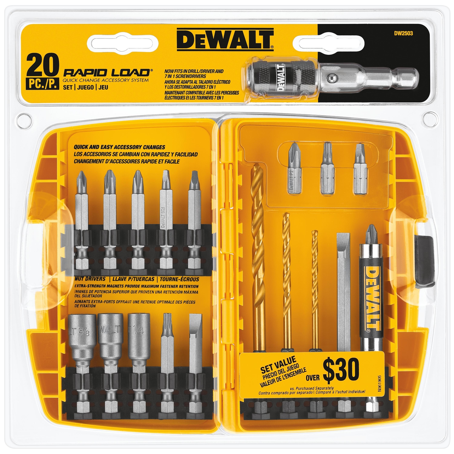 DeWalt Rapid Load Steel Drill Bit Set 20 pc - Intensery
