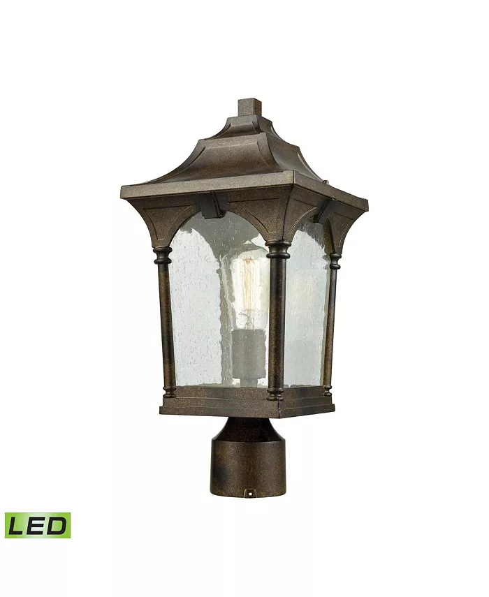 Macy's Loringdale 1 Light Outdoor Post Mount in Hazelnut Bronze with Clear Seedy Glass - Intensery