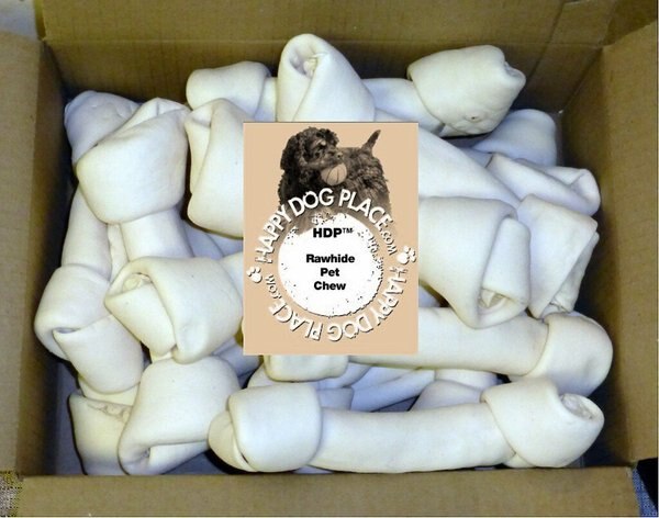 HDP Premium Rawhide Knotted Bones Dog Treats， 20 count - Intensery