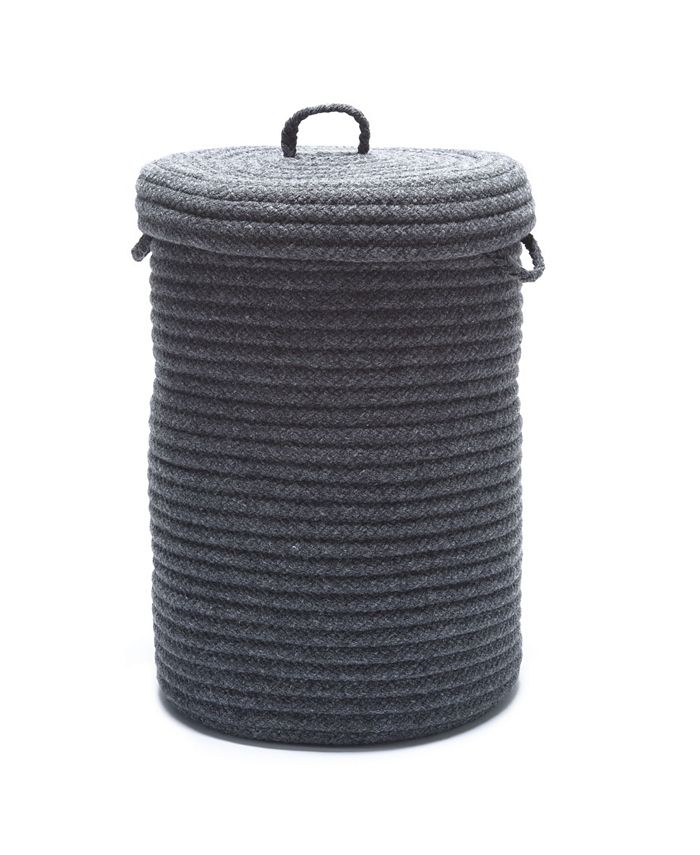 Colonial Mills Wool Blend Braided Hamper with Lid - Intensery