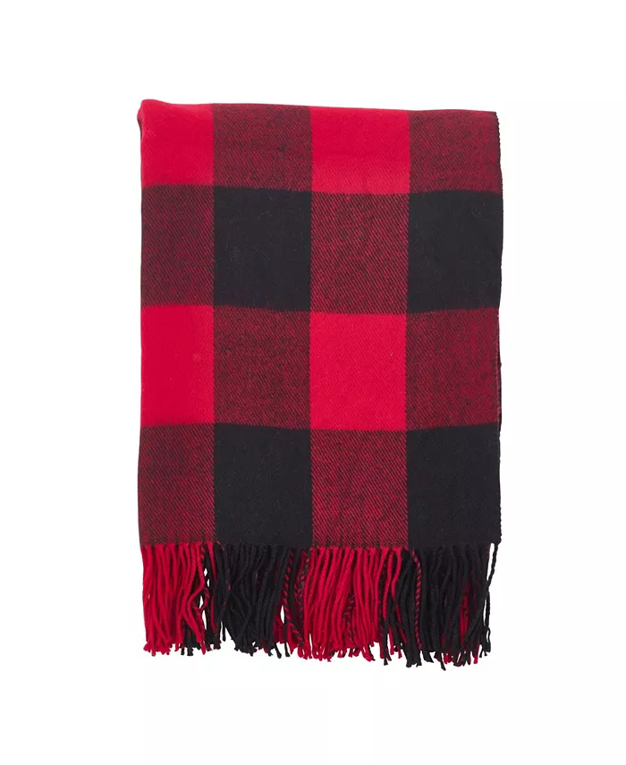 Saro Lifestyle Buffalo Plaid Check Tassel Throw - Intensery