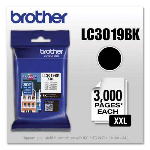 Brother LC3019BK Innobella Super High-Yield Ink， 2，800 Page-Yield， Black - Intensery
