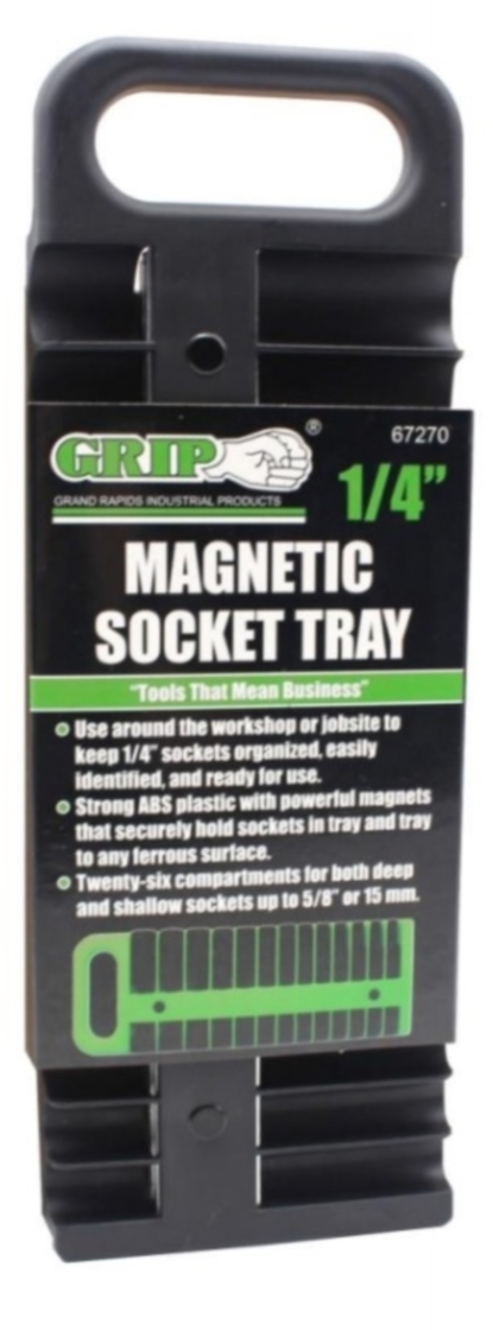 Grip On Tools 1/4 Magnetic Socket Tray - Intensery