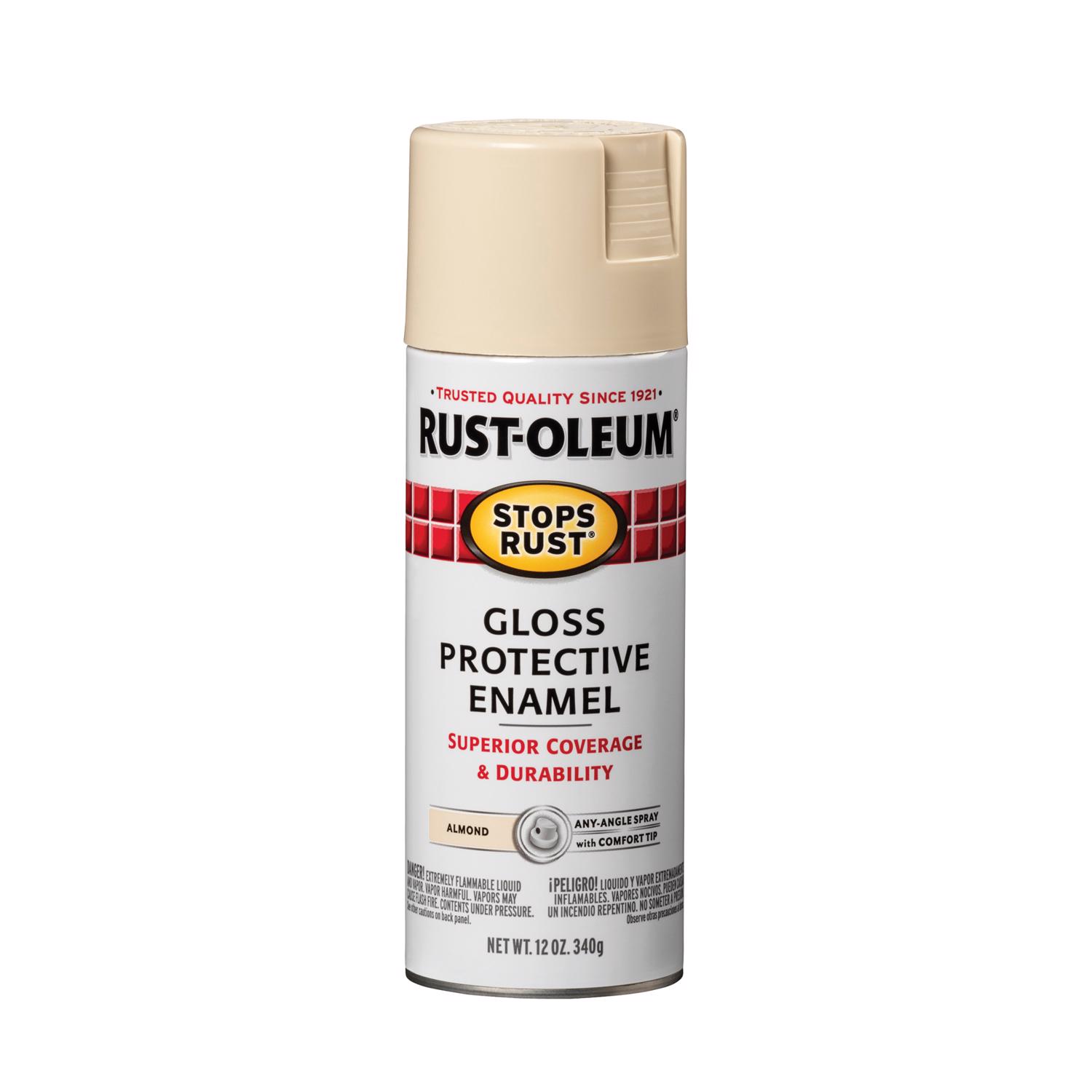 Rust-Oleum Stops Rust Gloss Almond Spray Paint 12 oz - Intensery