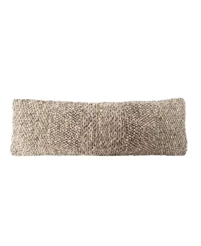 Anaya Home Textured Taupe Down Alternative Long Pillow - Intensery