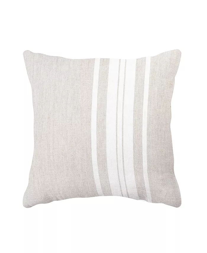Anaya Home Natural Beige Bold Stripes Linen Down Throw Pillow - Intensery