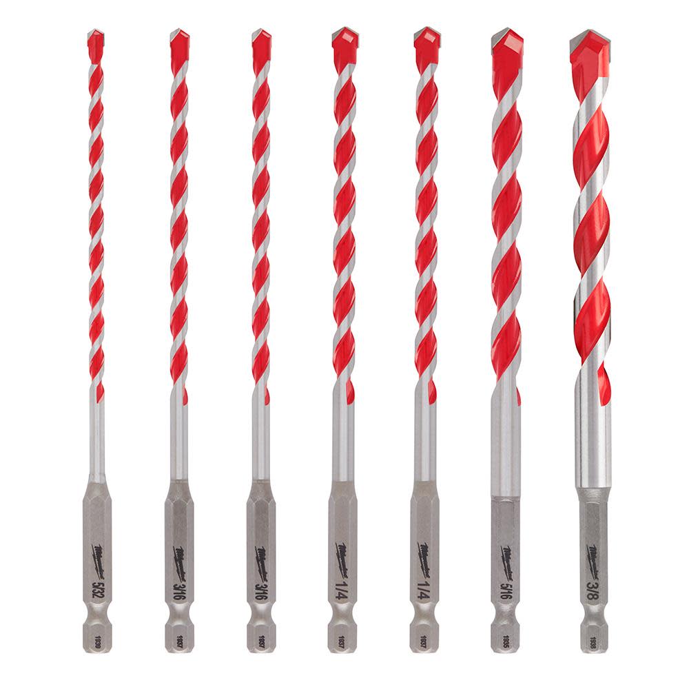 Milwaukee 7 pc SHOCKWAVE Carbide Hammer Drill Bit Kit 48-20-9052 from Milwaukee - Intensery