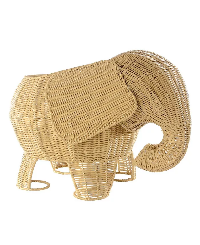 Kaplan Early Learning Elephant Washable Wicker Floor Basket - Intensery