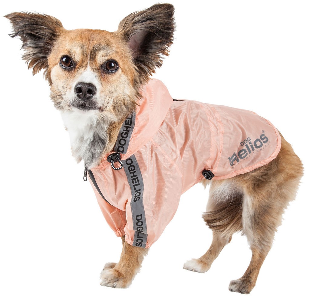 Dog Helios 'Torrential Shield' Waterproof Multi-Adjustable Pet Dog Windbreaker Raincoat in Peach (X-Large) - Pet Life R9PCXL - Intensery