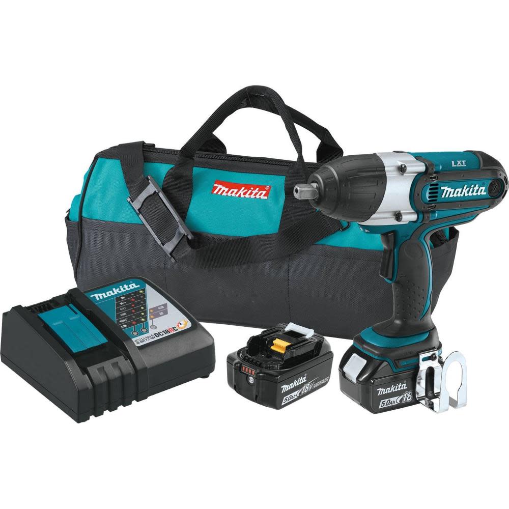 18 Volt LXT Lithium-Ion Cordless 1/2 in. Sq. Drive Impact Wrench Kit， 5.0 Ah - Intensery