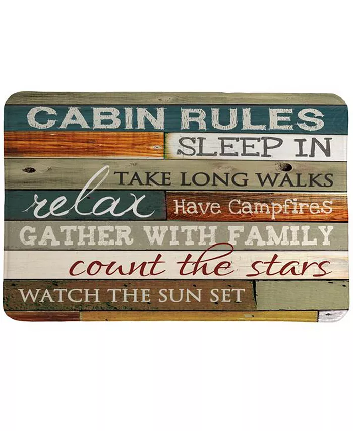 Laural Home Cabin Rules Memory Foam Rug - Intensery