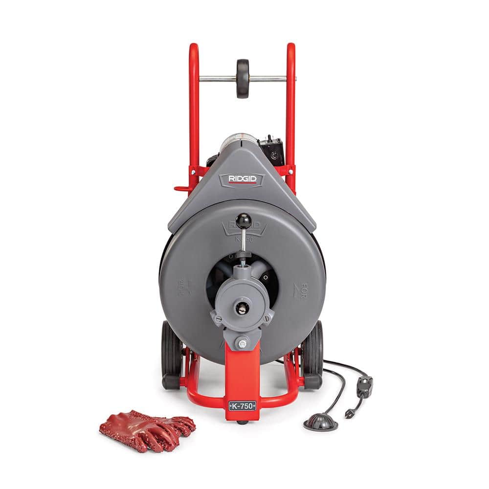 RIDGID K-750 Drain Cleaning Snake Auger Drum Machine with Autofeed and 3/4 in. Pigtail 41977 - Intensery